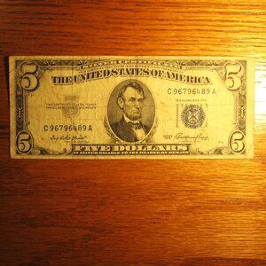 1953 5 DOLLAR FEDERAL RESERVE NOTE SILVER CERTIFICATE